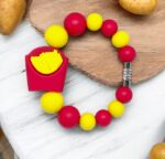 French Fry Beaded ID Charm for Water Bottles, Tumbler Handle and Keychains