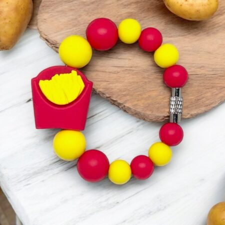 French Fry Beaded ID Charm for Water Bottles, Tumbler Handle and Keychains