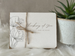Sympathy card displaying teal tulips and a comforting sentiment