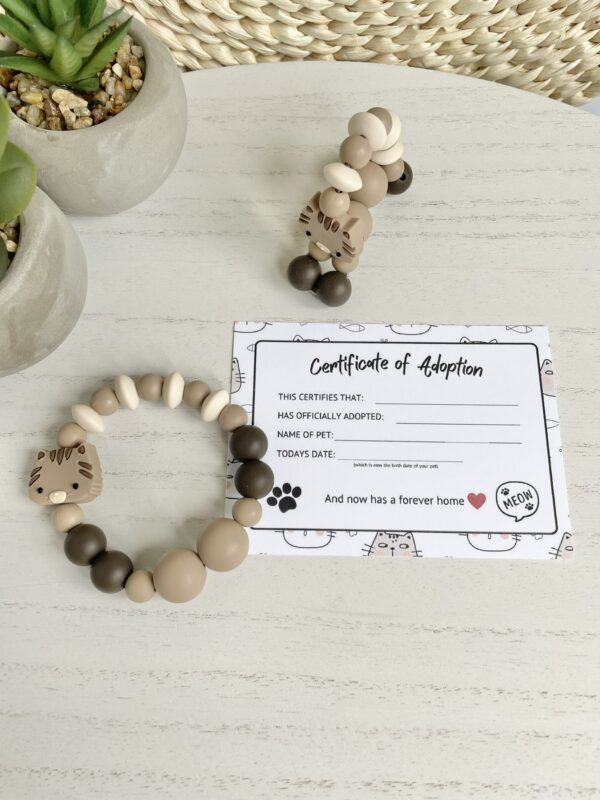 Cat Fidget Friend Bracelet, Fidget Toy for Stress Relief, Sensory Play for Kids & Adults