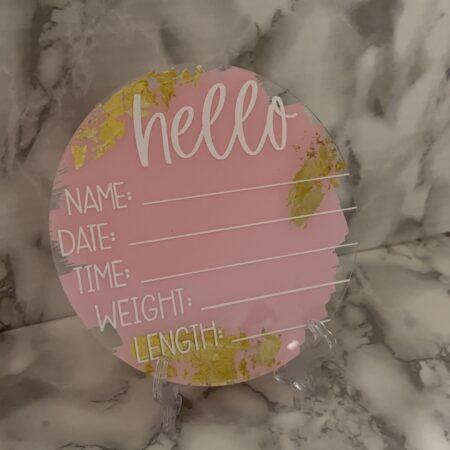 Birth stats plaque