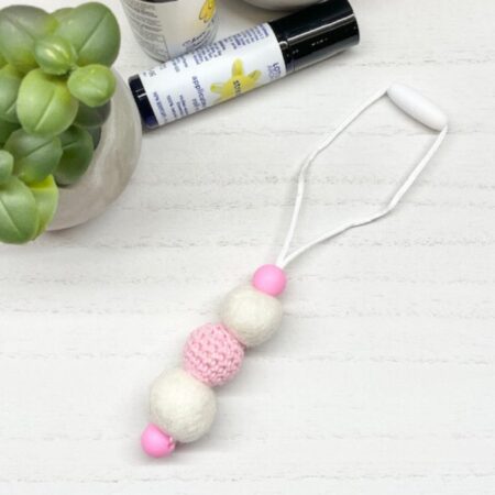 Pastel Pink Beaded Aromatherapy Diffuser – Scent Chain for Car & Home
