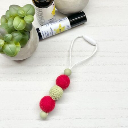 Red and Green Beaded Aromatherapy Diffuser – Scent Chain for Car & Home