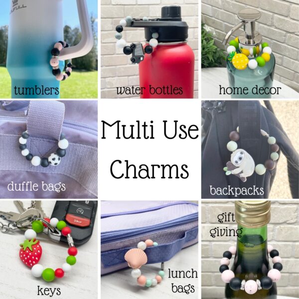 French Fry Beaded ID Charm for Water Bottles, Tumbler Handle and Keychains