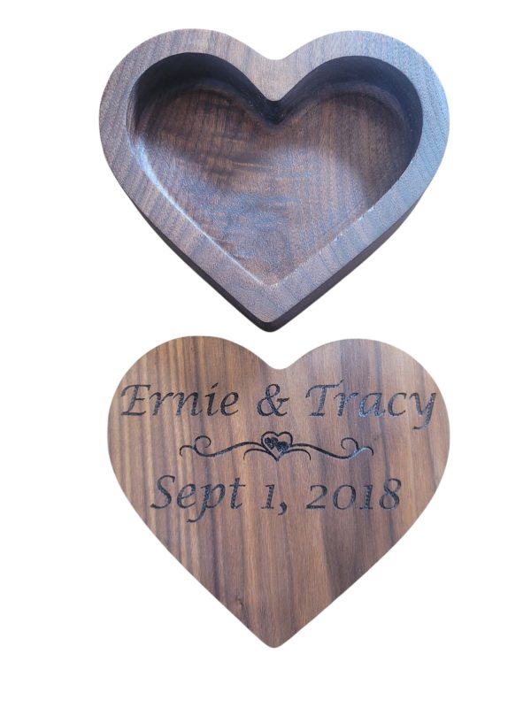 Custom Handmade Walnut Heart Tray wih Lid