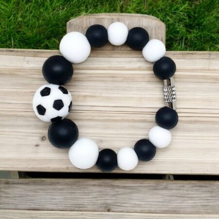 Soccer Ball Beaded ID Charm for Water Bottles, Bags, Tumblers