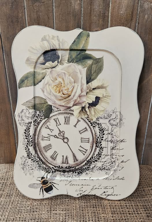 Spring Floral Wood Tray