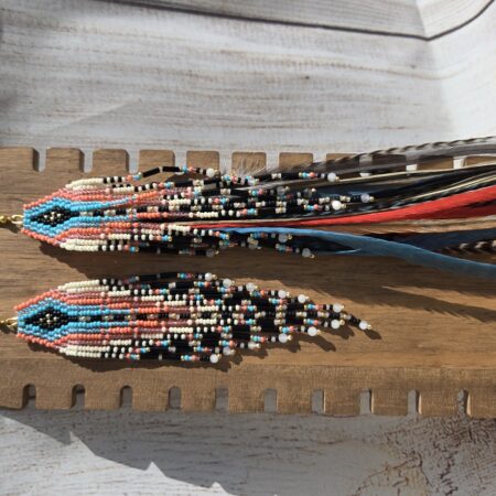 Beaded feather earrings