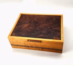 Cherry and Walnut Burl Keepsake Box with an Engraved Celtic Knot 12L x 9W x 4H