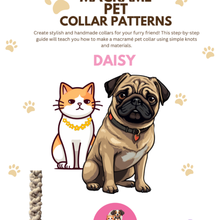 Pet Collar Macrame DIY Pattern - Daisy Pattern - Digital Download