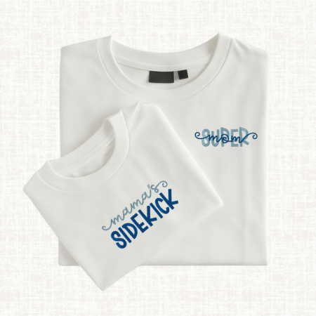 Mommy and Me Matching Set – Organic Cotton Embroidered T-Shirts, Sweatshirts, Hoodies, and Bibs - Sidekick