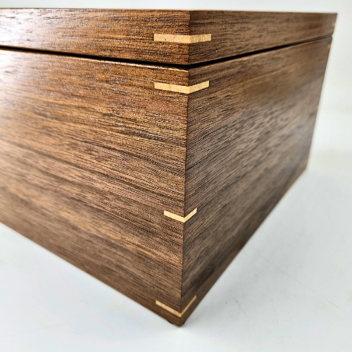 Large Walnut and Birdseye Maple Keepsake Box 13"L x 10"W x 6"H