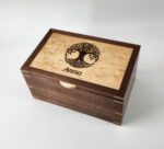 Personalized Engraving Walnut and Birdseye Maple Keepsake Box 8"L x 5"W x 4"H