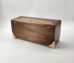 Walnut Tea Box with Kumiko Pattern on the Lid with 4 compartments.