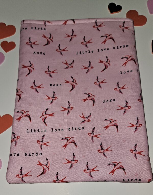Pink 'Love Birds' Book Sleeve for book lovers