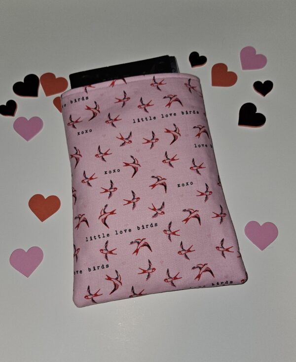 Pink 'Love Birds' Book Sleeve for book lovers