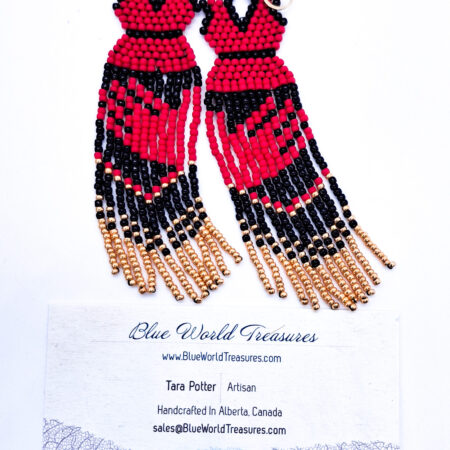 MMIWG2S+ Red Dress Earring Seed Bead Pattern - No More Stolen Sisters - PDF Pattern Only - NOT a Physical Pair of Earrings - Brick Stitch