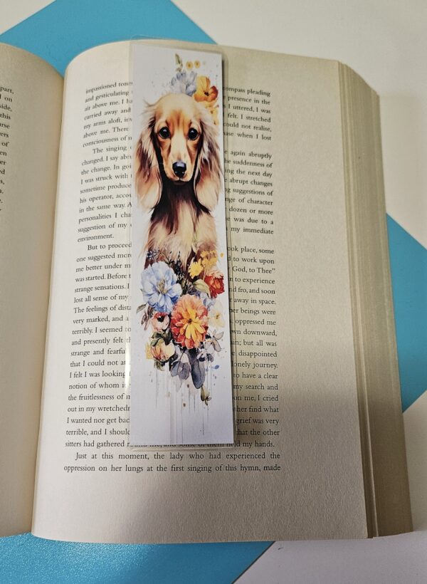 Set of 6 Water Colour Floral Dogs Bookmarks for book lovers, part 1