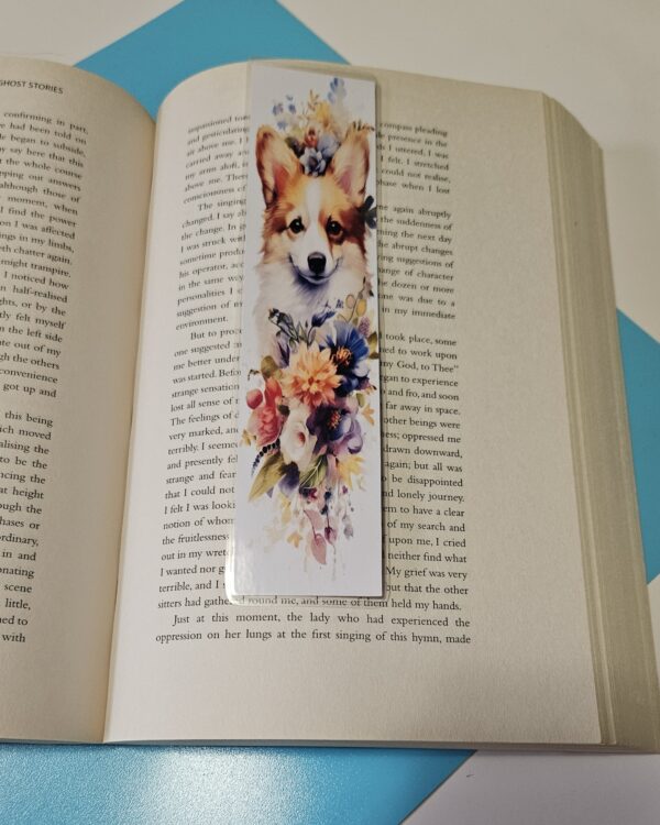 Set of 6 Water Colour Floral Dogs Bookmarks for book lovers, part 1