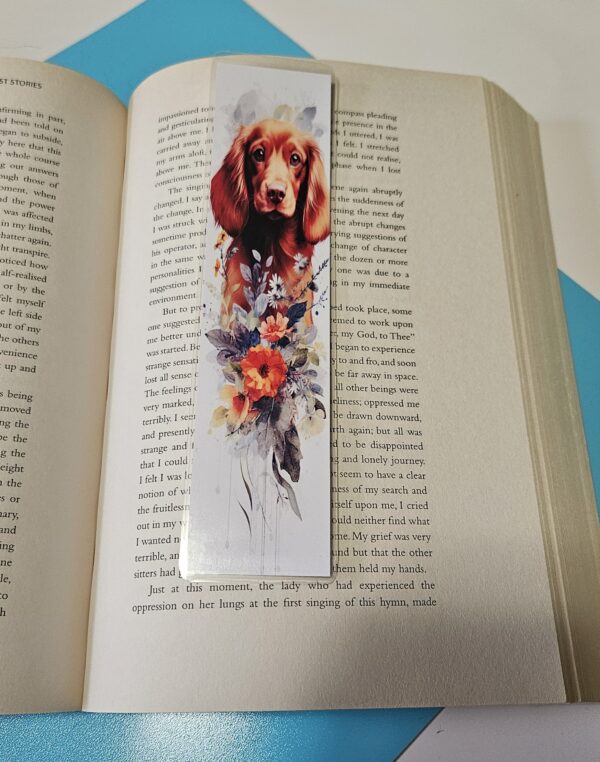 Set of 6 Water Colour Floral Dogs Bookmarks for book lovers, part 1