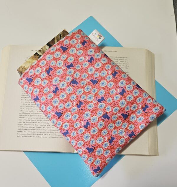 Pink, Floral Cats and Moon Book Sleeve for book lovers