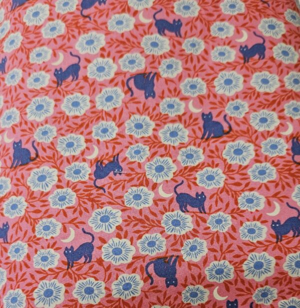 Pink, Floral Cats and Moon Book Sleeve for book lovers