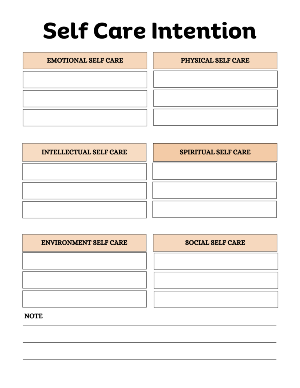 ADHD Self Care Planner- Digital Download