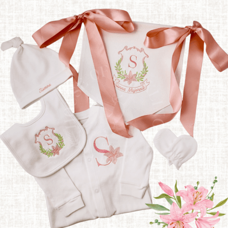Personalized Newborn Gift Set – Embroidered Keepsake Collection