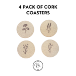 Wildflower Engraved Cork Coasters