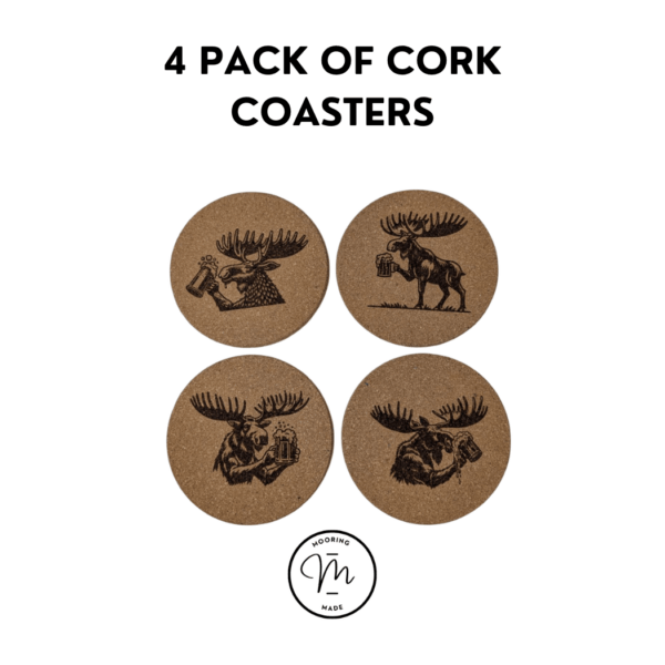 Boozy Moose Engraved Cork Coasters