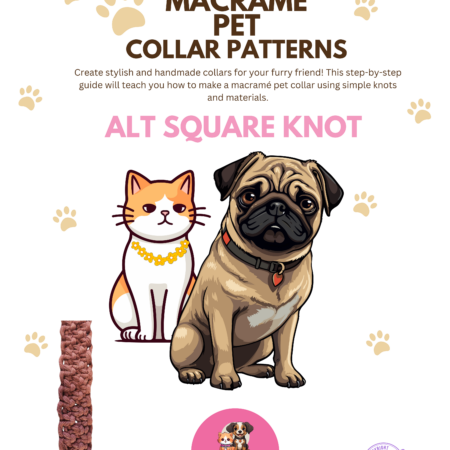 Pet Collar Macrame DIY Pattern - Alternating Square Knot - Digital download