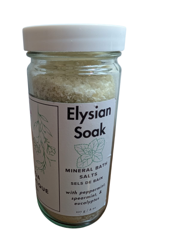 Elysian Soak: Mineral Bath Salts with with Spearmint, Peppermint, and Eucalyptus