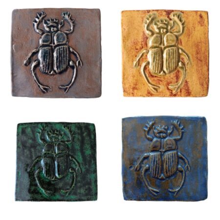 Egyptian Scarab Ceramic Tile 4' x 4"
