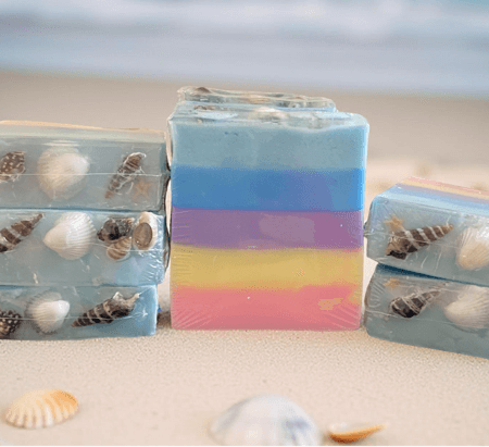 Ocean Breeze scented soap/Savon artisanal parfumé à la Brise de Mer ¨Reflet d'Azur¨, 135 g.