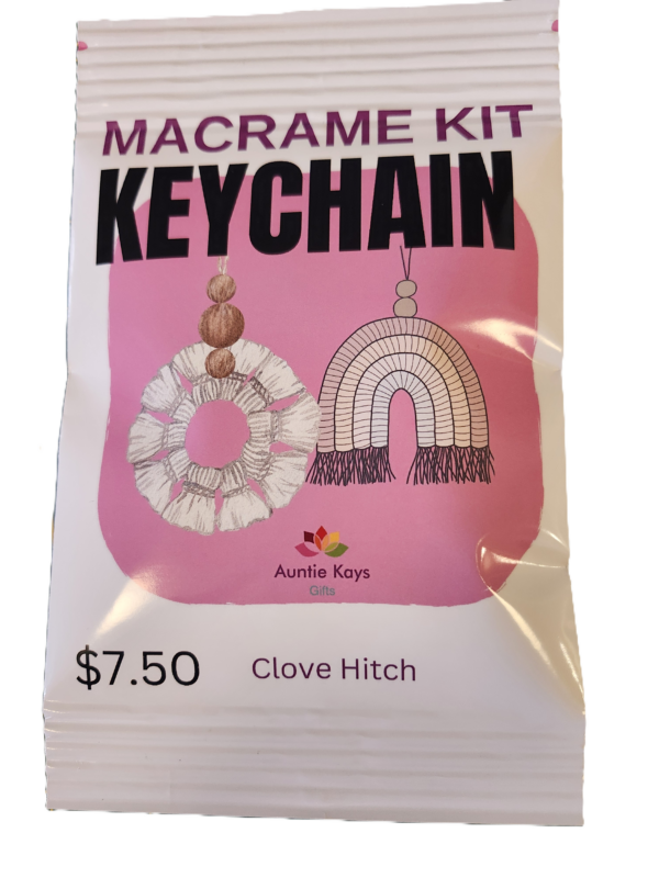 Macrame Keychain DIY Kit - Clove Hitch Red and White