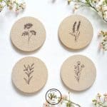 Wildflower Engraved Cork Coasters