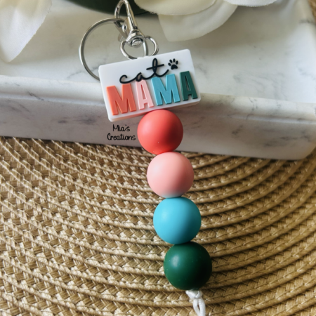 Cat Mama Key Chain | Cat Mom Key Chain | Cat Mama | Cat Mom | Mama Key Chain | Paw Mama |