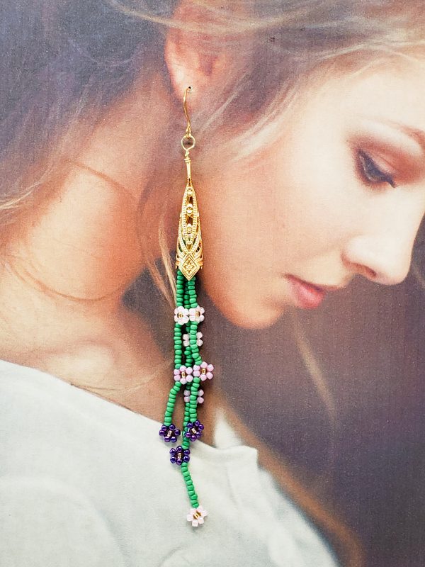Handcrafted Native Wildflower Dangle Earrings - Indigenous Floral Boho Jewelry for Summer Festivals
