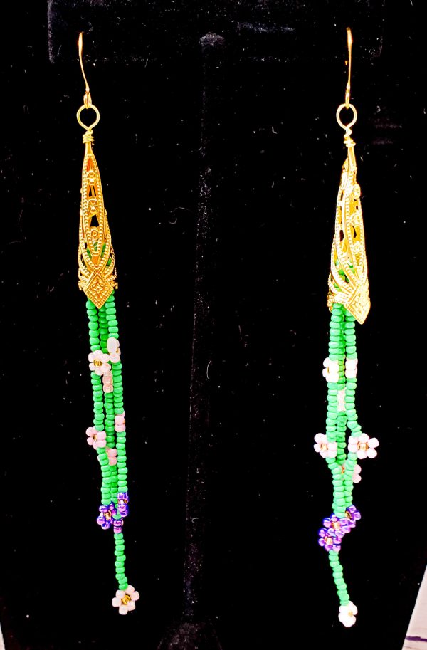 Handcrafted Native Wildflower Dangle Earrings - Indigenous Floral Boho Jewelry for Summer Festivals