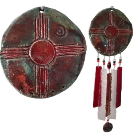 Zia Sun Ceramic & Glass Raku Wind Chime