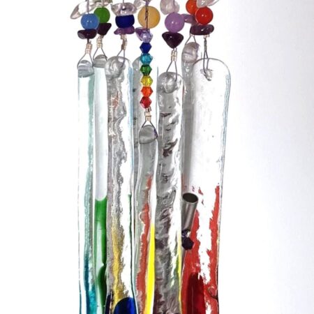 Rainbow Fused Glass Windchime