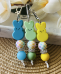 Easter Basket Tag | Easter Gift | Peeps Key Chain | Bunny Key Chain | Bunny Peep | Easter Basket Stuffers | Peep Bunny | Marshmallow Bunny |