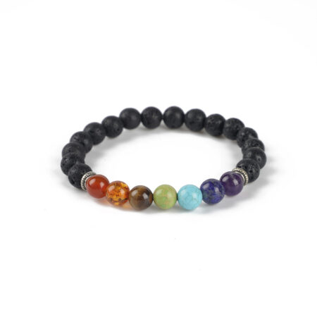 7 Chakra Healing Bracelet with Lava Beads Bracelet