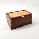 Walnut and Birdseye Maple Keepsake Box with removable trays and ring holder 8"L x 5"W x 4"H