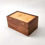 Walnut and Birdseye Maple Keepsake Box with removable trays and ring holder 8"L x 5"W x 4"H
