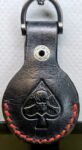 Veg-tanned Leather Apple Air Tag Holder with Ace of Spades Skull Handcrafted from Premium Quality Veg-Tanned Leather