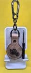 Brown Apple Air Tag Holder with Motorcycle Handcrafted from Premium Quality Veg-Tanned Leather