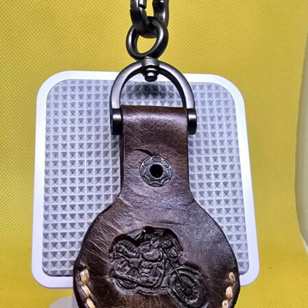 Brown Apple Air Tag Holder Handcrafted from Premium Quality Veg-Tanned Leather