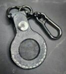 Veg-tanned Leather Apple Air Tag Holder with Ace of Spades Skull Handcrafted from Premium Quality Veg-Tanned Leather
