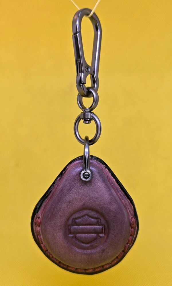 Mahogany Vegetable Tanned Leather Harley Davidson Key Fob Case